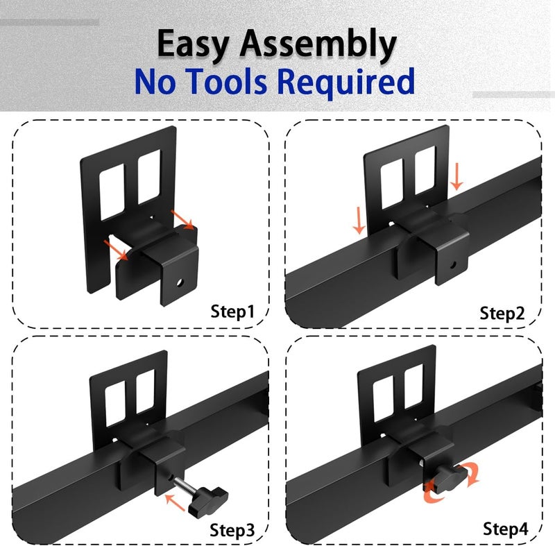 AROMUSTIME Mattress Gaskets for Metal Bed Frame, 6 PCS,Non-Slip Mattress Gripper/Slide-Stopper/Bed Skirt-Holder/Adjustable Anti-Slip Baffle,Black - Image 4